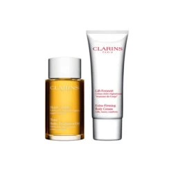 Clarins Cofanetto Rassoda & Tonifica Huile Tonic 100 Ml + Lift-Fermeté Crème Riche Régénérante 100 Ml