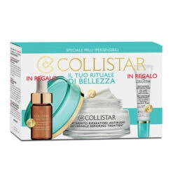 Collistar Cofanetto Riparatore Antirughe Pelli Ipersensibili Crema Viso 50 Ml + Contorno Occhi 8,5 Ml + Acido Ialuronico 10 Ml