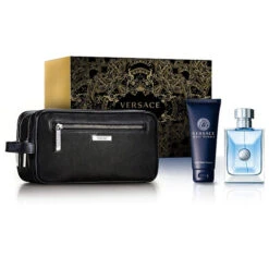 Versace Cofanetto Pour Homme Eau De Toilette 100 Ml Spray + Hair & Body Shampoo 100 Ml + Versace Black Trousse