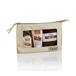 Omia - Kit Capelli Olio Di Semi Di Lino - Fisio Shampoo 100 Ml + Maschera 75 Ml + Asciugamano + Pochette