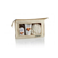 Omia - Kit Corpo Olio Di Argan - Bagno Seta 100 Ml + Crema Corpo 75 Ml + Spugna + Pochette