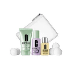 Clinique - Cofanetto 3 Step Type 2 - Liquid Soap Mild 30 Ml + Clarifying Lotion 2 30 Ml + Dramatically Different Moisturizing Gel 30 Ml + Pochette