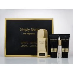 Simply Gold The Fragrance Confezione Regalo 100ml EDP + 100ml Lozione Corpo + 100ml Gel Doccia + 15ml Spray Da Borsetta