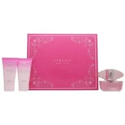 Versace Bright Crystal Confezione Regalo 50ml EDT + 50ml Lozione Profumata Per Il Corpo + 50ml Bagnoschiuma Profumato