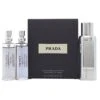 Prada Man Confezione Regalo 10 Ml EDT Spray + 2 X 10 Ml Ricariche
