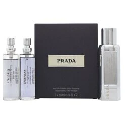 Prada Man Confezione Regalo 10 Ml EDT Spray + 2 X 10 Ml Ricariche