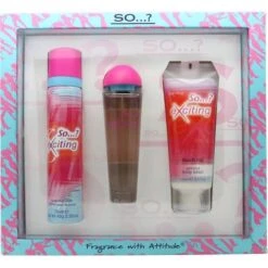 So...? Exciting Confezione Regalo 50ml EDT + 100ml Lozione Per Il Corpo + 75ml Scrub Corpo