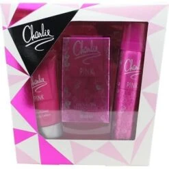 Revlon Charlie Pink Confezione Regalo 30ml EDT + 75ml Spray Corpo + 50ml Lozione Per Il Corpo