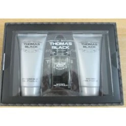 Laurelle Thomas Black Confezione Regalo 100ml EDT Spray + 175ml Bagnoschiuma + 175ml Balsamo Dopobarba