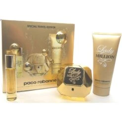Paco Rabanne Lady Million Confezione Regalo 80ml EDP Spray + 100ml Lozione Corpo + 15ml EDP Spray