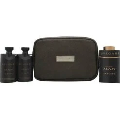 Bulgari Bvlgari Man In Black Roma Confezione Regalo 100ml EDP + 75ml Balsamo Dopobarba + 75ml Shampo E Gel Doccia + Beauty Case