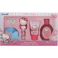 Hello Kitty Boutique Confezione Regalo 50ml Lozione Corpo + 100ml Gel Da Bagno + 20g Saponi Da Bagno + 4.5g Balsamo Labbra + Spugna