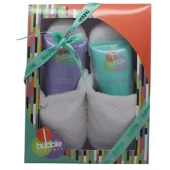 Style & Grace Bubble Boutique Slipper Confezione Regalo 150ml Bagnoschiuma + 150ml Lozione Corpo + Pantofole (Taglia Unica)