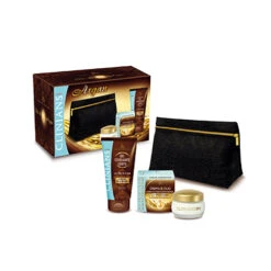 Clinians - Cofanetto Clinians Argan - Gel Esfoliante Corpo 150 Ml + Crema Nutriente Viso 50 Ml + Pochette