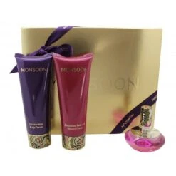 Monsoon Confezione Regalo 30 Ml EDT + 100 Ml Crema Corpo + 100 Ml Bagnoschiuma & Crema Doccia