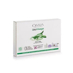 Omia - Cofanetto Ecobio Visage Beauty Routine Oloe Vera - Crema Viso 75 Ml + Detergente Viso 200 Ml + Fascia Per Capelli + Beauty Case