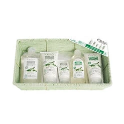 Omia - Cofanetto Cestino Naturale Aloe Vera - Bagno 400 Ml + Crema Corpo 200 Ml + Crema Mani 75 Ml + Shampoo 250 Ml + Balsamo 200 Ml