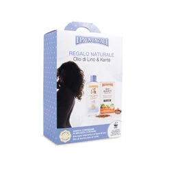 I Provenzali - Cofanetto Regalo Naturale Olio Di Lino & Karite' - Shampoo Ai Semi Di Lino 250 Ml + Olio Di Karite' Puro Al 100% Per Viso E Corpo 100 Ml