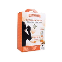 I Provenzali - Cofanetto Regalo Naturale Olio Di Mandorle Dolci - Crema Corpo Fluida 200 Ml + Sapone Corpo Vegetale 250g + Stick Labbra Vellutante