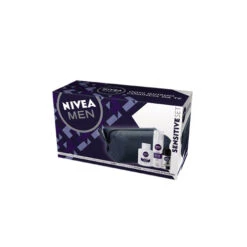 Nivea Cofanetto Nivea Men Sensitive - Balsamo Dopobarba + Schiuma Da Barba + Deodorante Roll-on Black&white