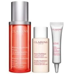 Clarins - Mission Perfection Confezione Regalo 30 Ml Mission Perfection Siero + 30 Ml Gentle Exfoliating Brightening Tonico + 10 Ml Day Screen Multi-Protezione Giornaliera SPF50