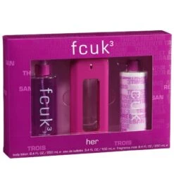 FCUK - FCUK 3 For Her Confezione Regalo 100 Ml EDT + 250 Ml Lozione Corpo + 250 Ml Profumo Corpo