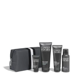 Clinique For Men Great Skin Confezione Regalo 200 Ml Sapone Viso + 100 Ml Idratante SPF21 + 41 Ml Aloe Gel Barba + 30 Ml Scrub Viso + Borsetta