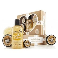 I Love... The Little Box Of Love Vanilla And Almond Confezione Regalo 250 Ml Crema Per Bagno E Doccia + 50 Ml Burro Corpo + 50 Ml Sugar Scrub + 15 Ml Burrocacao