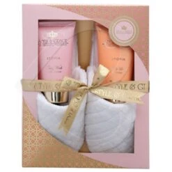 Style & Grace Utopia Indulgent Confezione Regalo 150 Ml Lozione Corpo + 150 Ml Bagnoschiuma + Pantofole