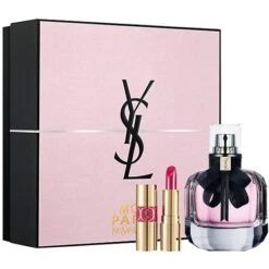 Yves Saint Laurent Mon Paris Gift Set 50 Ml EDP + 1.4 Ml Rouge Volupté Shine In Rosy Pink Donna