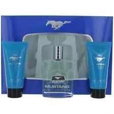 Mustang Blue Confezione Regalo 100 Ml EDC + 100 Ml Balsamo Dopobarba + 100 Ml Gel Doccia Uomo