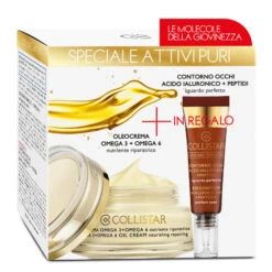 Collistar Cofanetto Attivi Puri Oleocrema Omega3 + Omega6 50 Ml + In Omaggio Contorno Occhi Acido Ialuronico + Peptidi 7,5 Ml