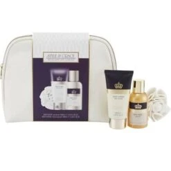 Style & Grace Signature Bath & Body Confezione Regalo 100 Ml Lozione Corpo + 100 Ml Bagnoschiuma + Fiore Doccia + Borsetta