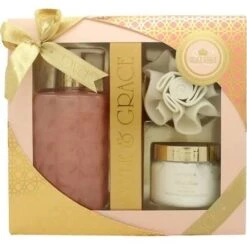 Style & Grace Utopia Bathroom Treats Gift Set 500 Ml Bath Cream + 16 G Rose Shaped Confetti + Shower Flower