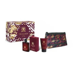 Trussardi Red Confezione Regalo Uomo Profumo EDT 100ml DocciaShampo 100ml Borsello