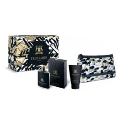 TRUSSARDI Confezione Regalo Uomo Profumo 100ml EDT + DocciaShampoo 30ml + Borsello Beauty