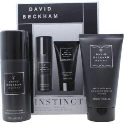 David Beckham Instinct Gift Set 50 Ml Aftershave + 150 Ml Shower Gel + 150 Ml Deodorant Spray + Wash Bag