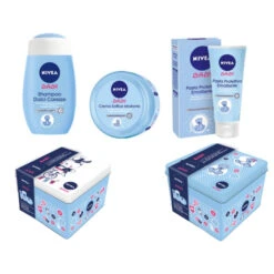 Nivea Cofanetto Baby Shampoo Dolci Carezze 200 Ml + Crema Soffice Idratante 200 Ml + Pasta Protettiva Emolliente 100 Ml