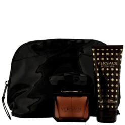 Versace Crystal Noir Kit Idea Regalo Donna Profumo 90ml + Body Lotion 100ml + Pochette