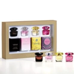 Versace Mini Set For Her Confezione Regalo 5 Ml EDT Crystal Noir + 5 Ml EDT Bright Crystal + 5ml EDT Yellow Diamond + 5 Ml EDT Bright Crystal Absolu Donna