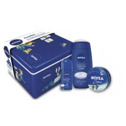 NIVEA CROSS BLU CONFEZIONE REGALO UOMO CREMA + DOCCIA CREMA + DEODORANTE ROLL-ON