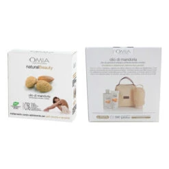 Omia Olio Di Mandorla Kit Regalo Bagno 400 Ml + Crema Corpo 200 Ml + Guanto Esfoliante + Beauty Case In Cotone