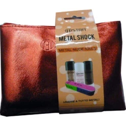 Astra Make Up Confezione Regalo Metal Shock 2 Smalti Base Lima Buffer Pochette