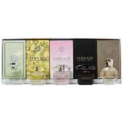 Versace Mini Set For Her 5 Ml EDT Versense + 5 Ml EDT Crystal Noir + 5 Ml EDT Bright Crystal + 5 Ml EDT Yellow Diamond + 5 Ml EDP Eros Pour Femme