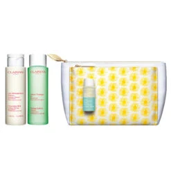 Clarins Duo Demaquillant Pelli Miste E Grasse Confezione 200 ML Latte Detergente + 200 ML Lozione Tonica + 30 ML Struccante Occhi