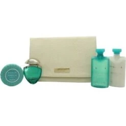Bulgari Omnia Paraiba Gift Set 25 Ml EDT Spray + 75 Ml Body Lotion + 75 G Soap + 75 Ml Shower Oil Donna