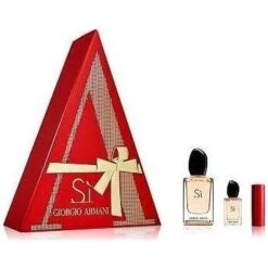 Giorgio Armani Si Confezione Regalo 50 Ml EDP + 7.5 Ml EDP + 1.5 Ml Armani Rouge Ecstasy Rossetto Donna