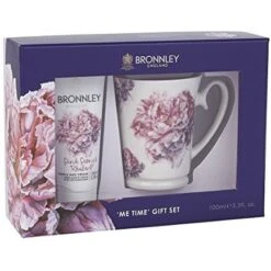 Bronnley Pink Peony & Rhubarb Confezione Regalo Crema Mani 100 Ml + Tazza