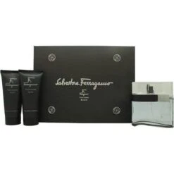 Salvatore Ferragamo F By Ferragamo Black Confezione Regalo 100 Ml Edt + 75 Ml Emulsione Dopobarba + 75 Ml Gel Doccia Uomo
