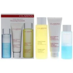 Clarins Cleansing Essentials Face And Eyes Confezione Regalo 125 Ml Detergente Viso + 200 Ml Lozione Tonificante + 125 Ml Struccante Occhi